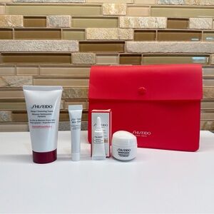 Shiseido Skincare Set with Red Pouch